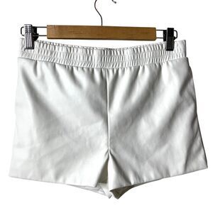 Central Park West Kid Camille Vegan Leather Shorts Pull On Cream Size 14/16